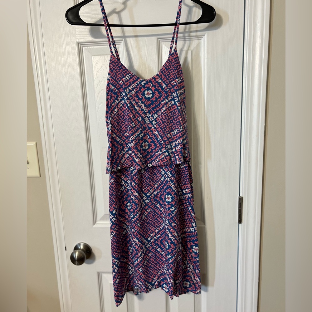 West Loop Pink and Blue Geometric Mini Dress